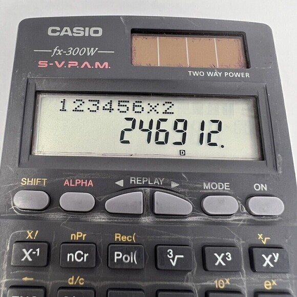 Casio fx-300W S-V.P.A.M. Scientific Calculator Solar Battery Case Tested Works - Picture 5 of 11
